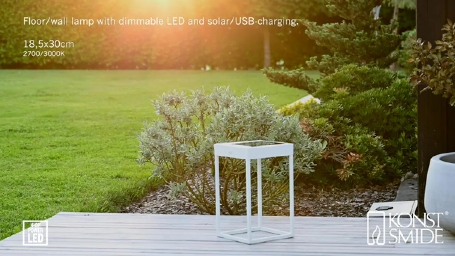 Aurinkokäyttöinen LED-lyhty Portofino, valkoinen