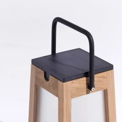 Aurinkokäyttöinen LED-lyhty Tecka, tiikki 25cm