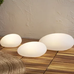 Aurinkokäyttöinen LED-valaisin GLOBY, valkoinen, 24,5 cm, muovi, IP44