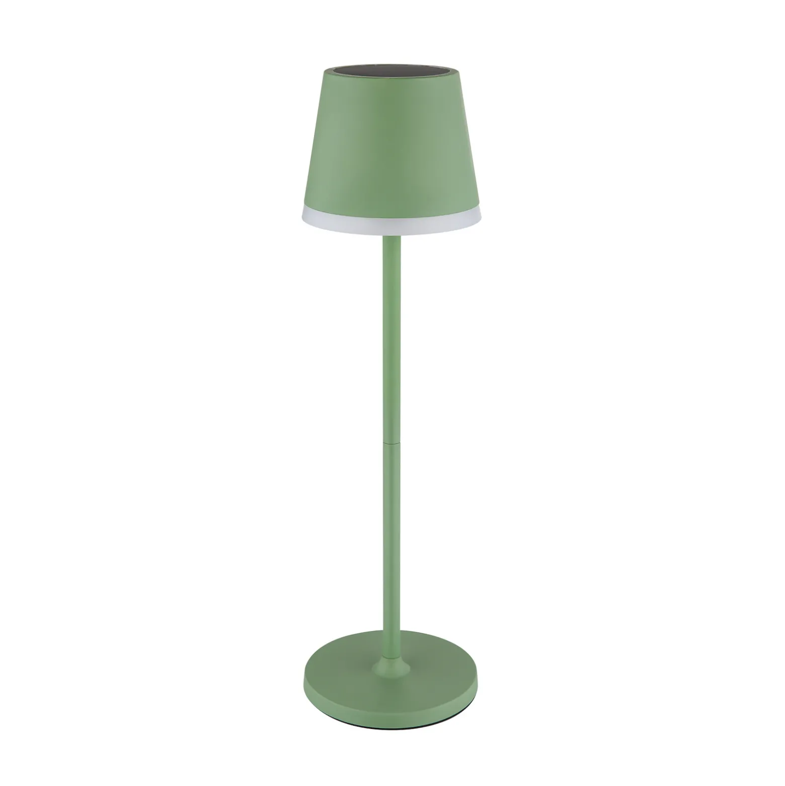 Aurinkokäyttöinen LED-valaisin, metallia, vaaleanvihreä, korkeus 41 cm, IP44