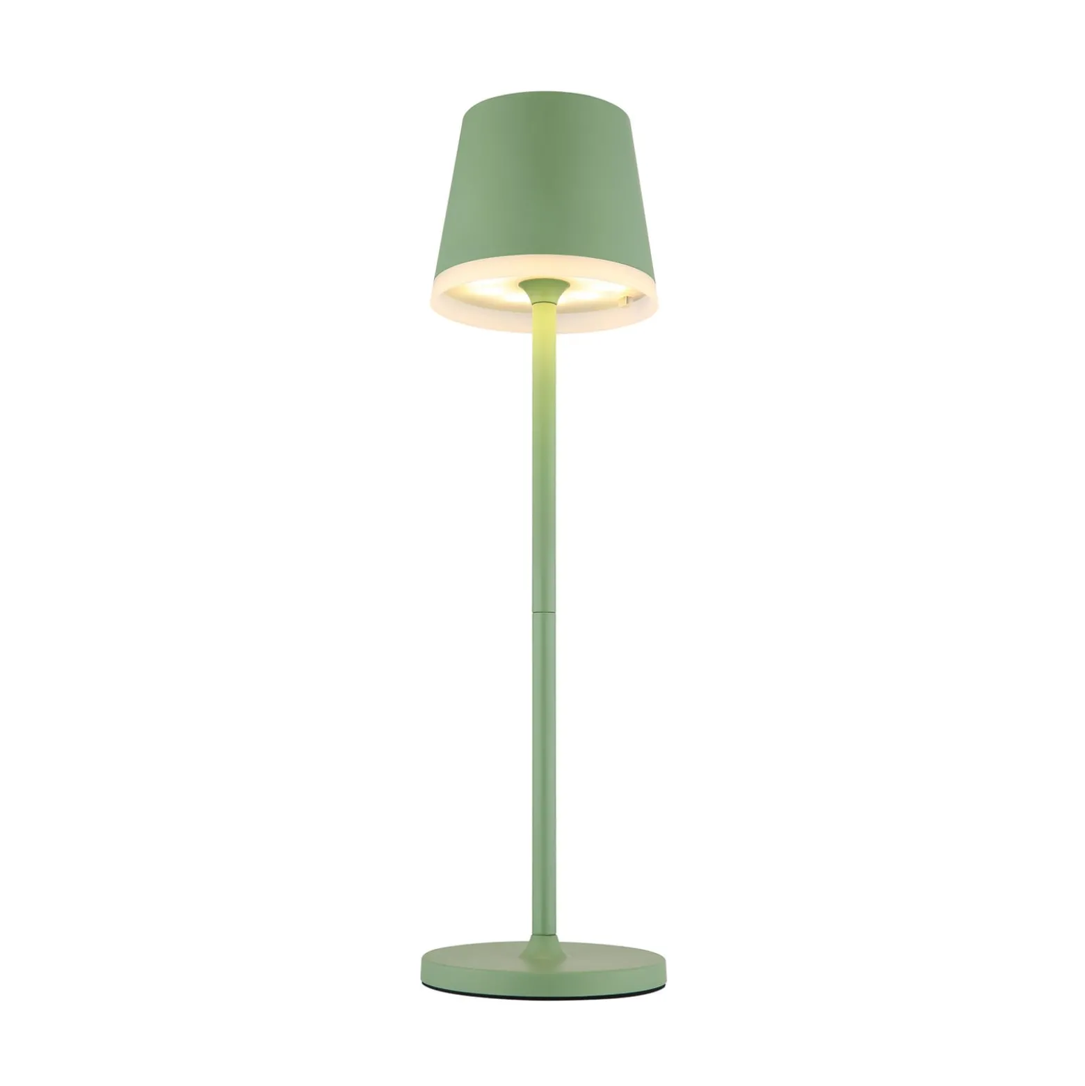 Aurinkokäyttöinen LED-valaisin, metallia, vaaleanvihreä, korkeus 41 cm, IP44