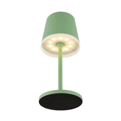 Aurinkokäyttöinen LED-valaisin, metallia, vaaleanvihreä, korkeus 41 cm, IP44