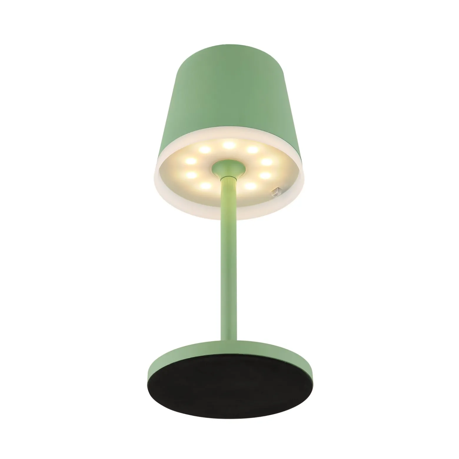 Aurinkokäyttöinen LED-valaisin, metallia, vaaleanvihreä, korkeus 41 cm, IP44