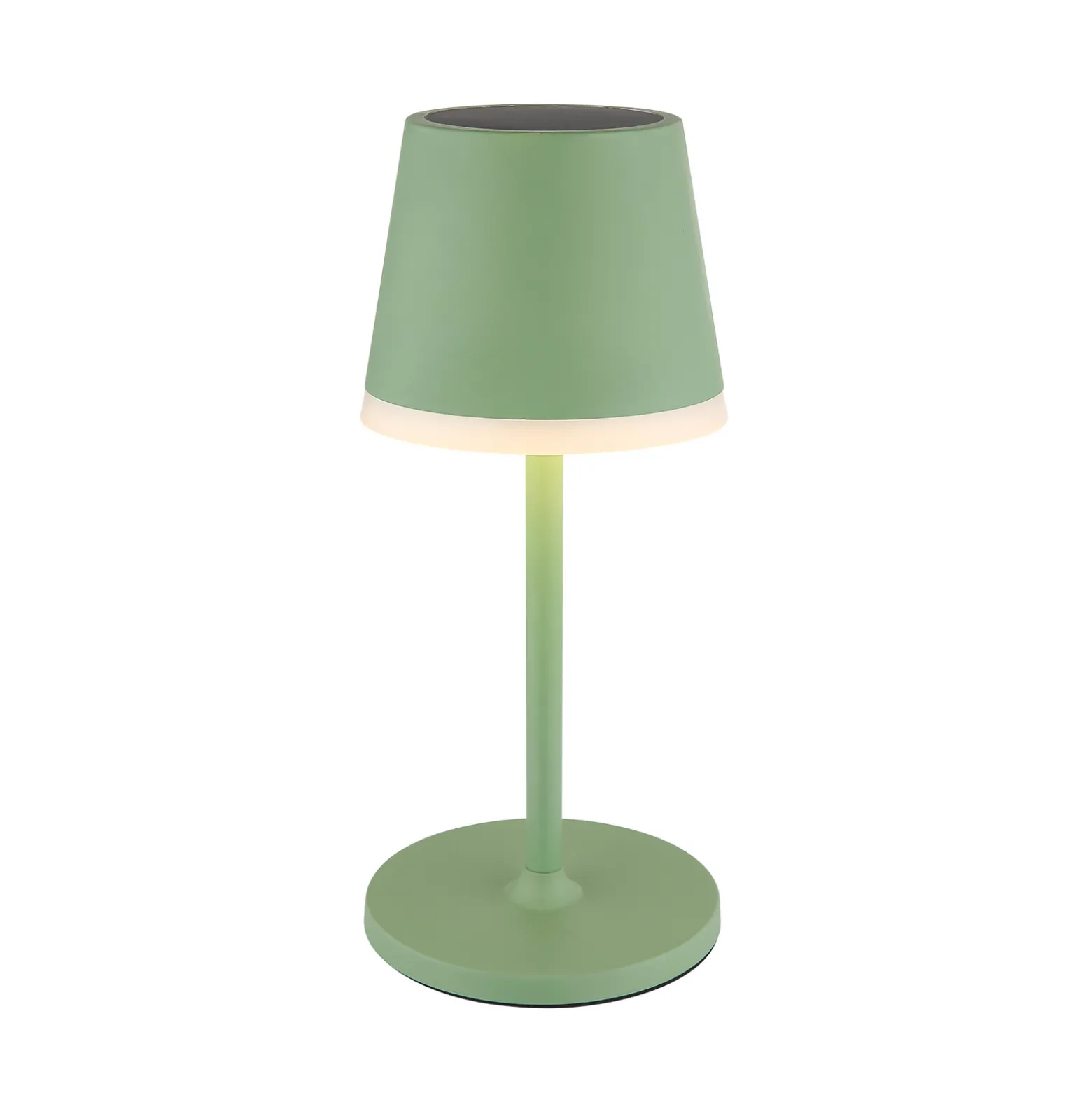 Aurinkokäyttöinen LED-valaisin, metallia, vaaleanvihreä, korkeus 41 cm, IP44
