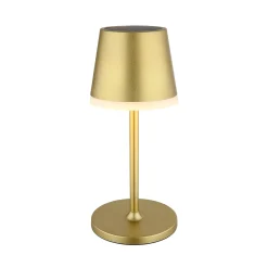Aurinkokäyttöinen LED-valaisin, metalli, kullanvärinen, korkeus 41 cm, IP44