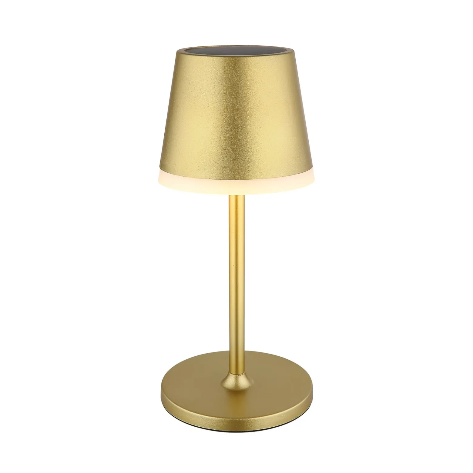 Aurinkokäyttöinen LED-valaisin, metalli, kullanvärinen, korkeus 41 cm, IP44