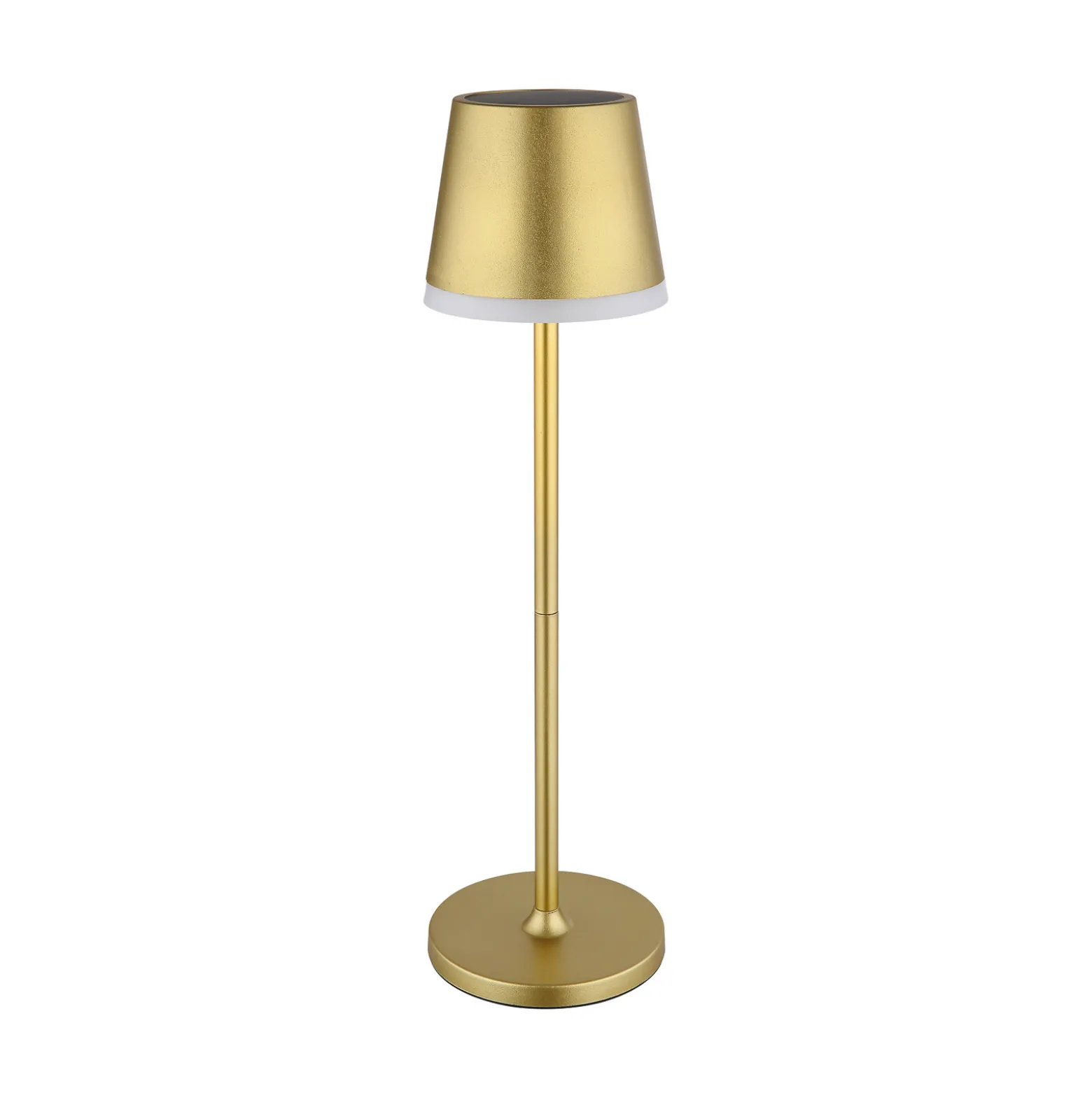 Aurinkokäyttöinen LED-valaisin, metalli, kullanvärinen, korkeus 41 cm, IP44