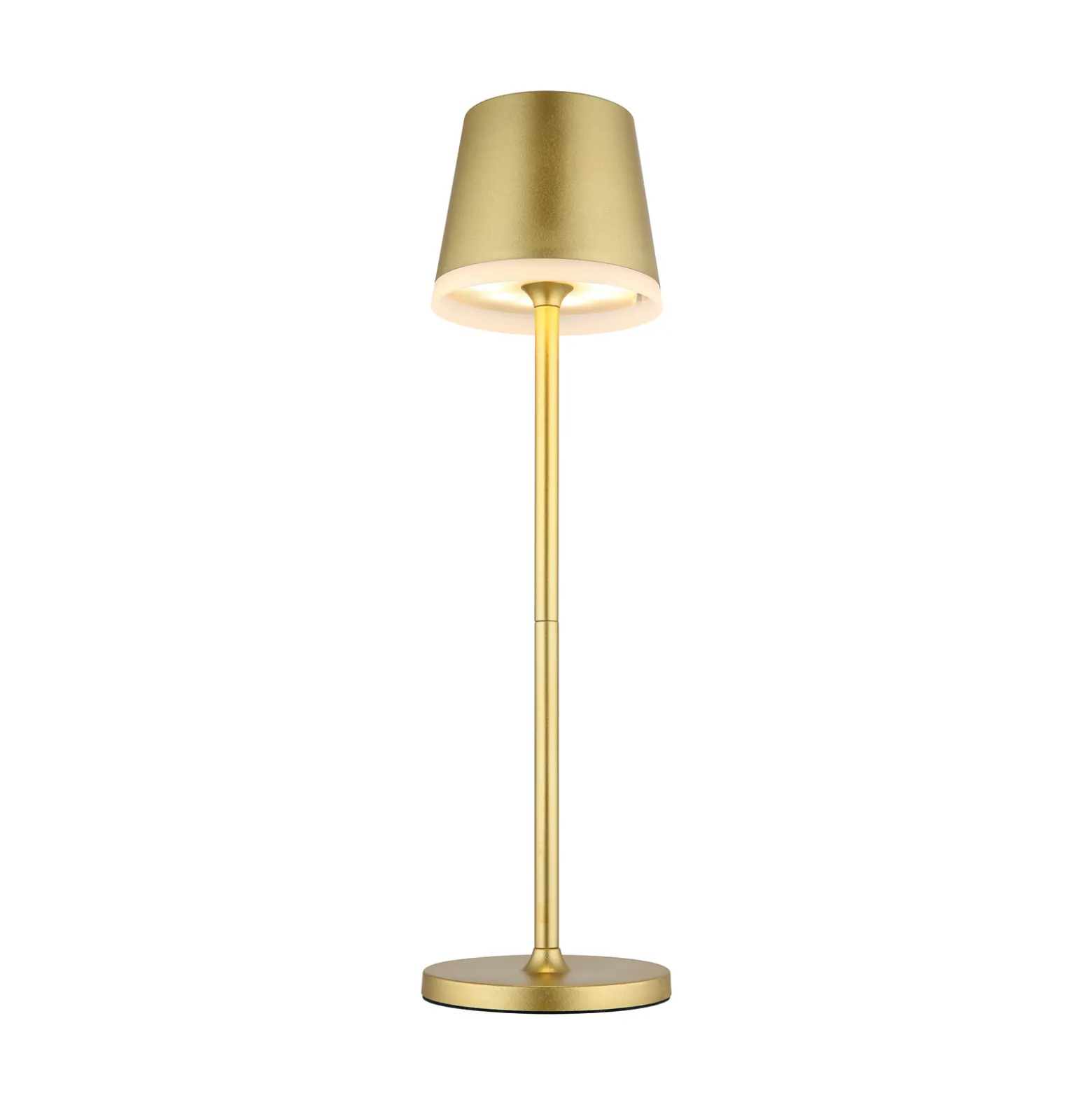 Aurinkokäyttöinen LED-valaisin, metalli, kullanvärinen, korkeus 41 cm, IP44