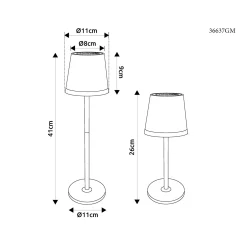 Aurinkokäyttöinen LED-valaisin, metalli, kullanvärinen, korkeus 41 cm, IP44