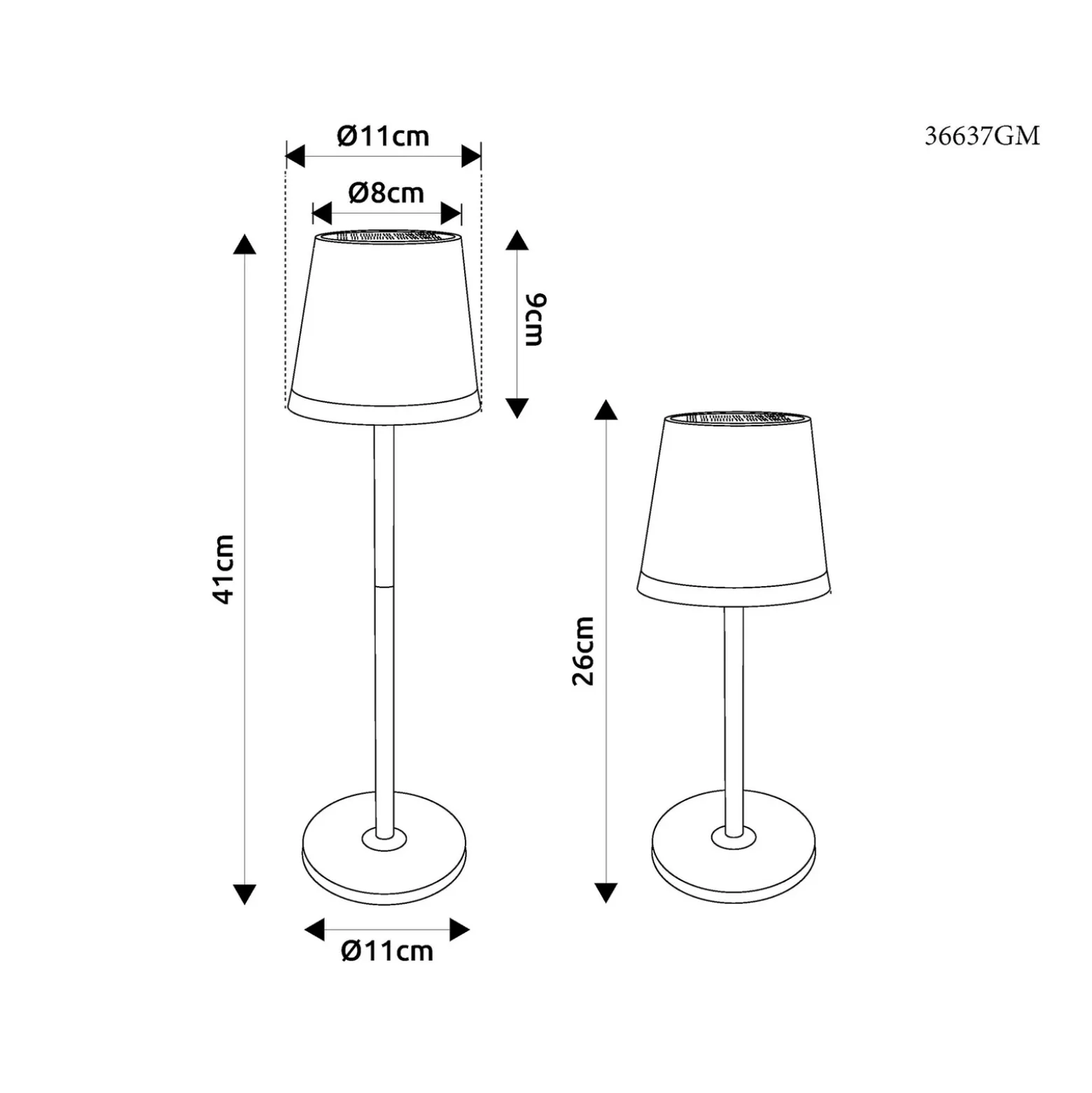 Aurinkokäyttöinen LED-valaisin, metalli, kullanvärinen, korkeus 41 cm, IP44