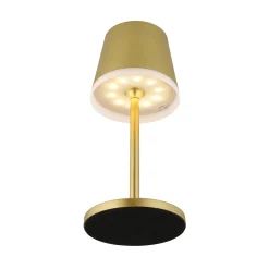 Aurinkokäyttöinen LED-valaisin, metalli, kullanvärinen, korkeus 41 cm, IP44