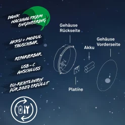 Aurora LED ladattava ulkoseinävalaisin, musta, kosketus himmennin, IP54