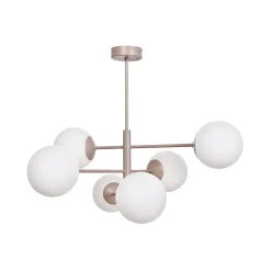 Aurora-riippuvalaisin, beige, Ø 60 cm, 6-lamppuinen, lasi, E14