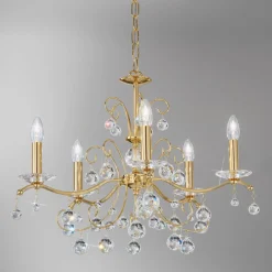 Austrolux kattokruunu Carmen II, lasia, kullattu, 65 cm