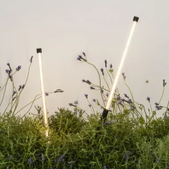 Bambou 1068 LED-maavalaisin, musta, alumiinia/lasia, korkeus 80 cm