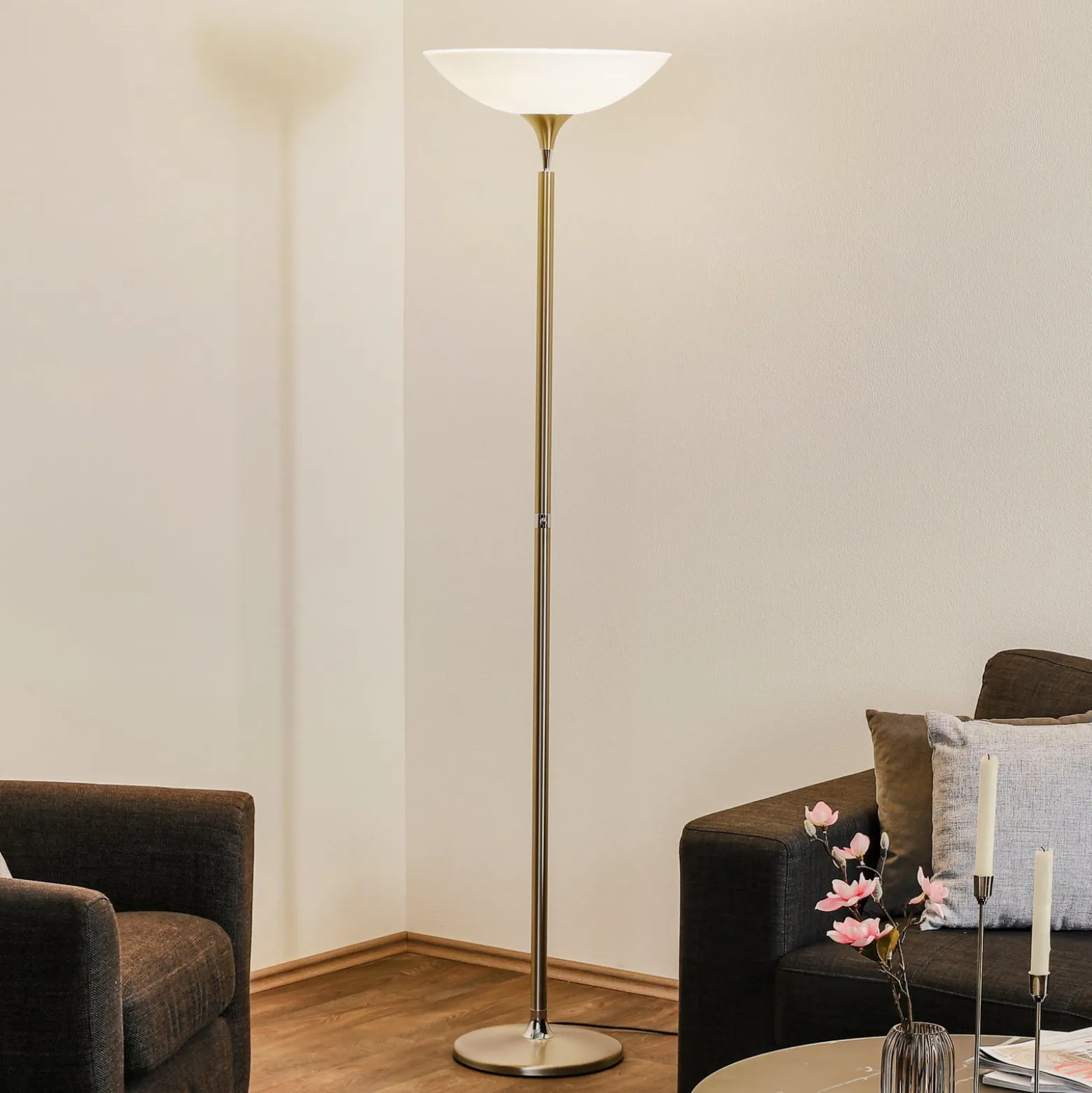 BANKAMP Opera LED-lattiavalaisin nikkeli