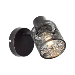 Bano seinävalaisin, leveys 13,5 cm, mattamusta, metallia