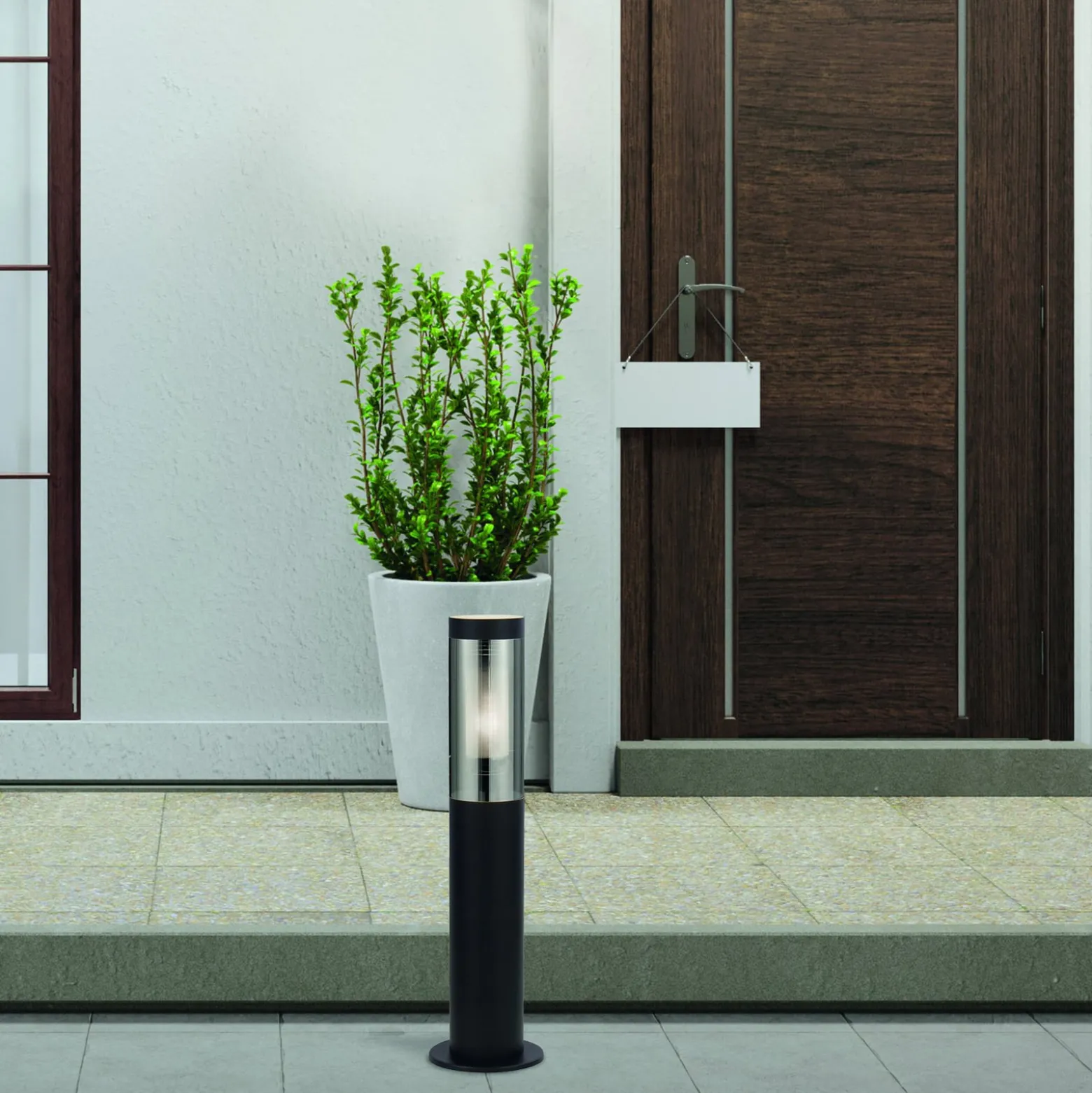 Batton-pollarivalaisin, IP44, musta, korkeus 45 cm, metallia