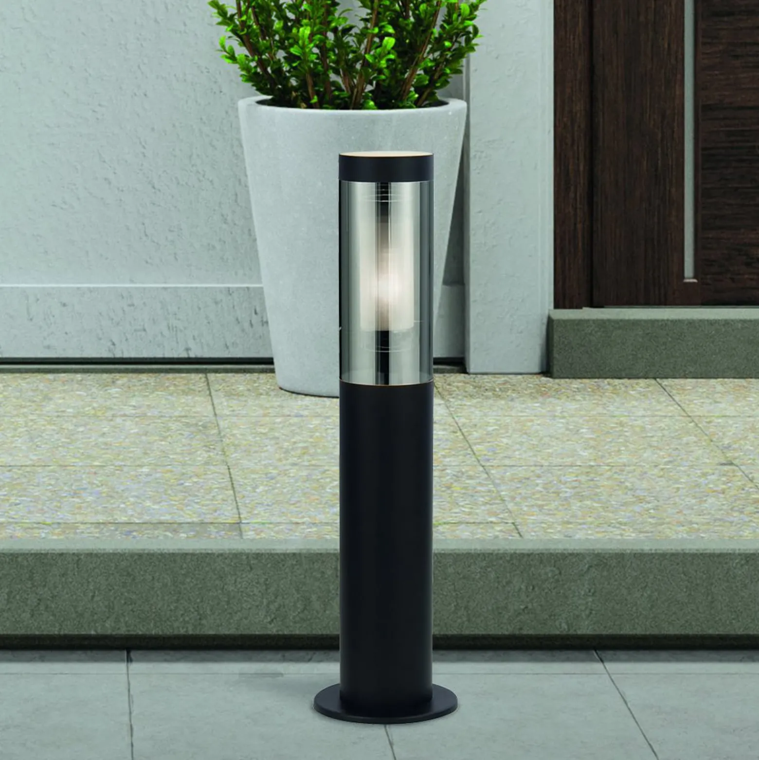 Batton-pollarivalaisin, IP44, musta, korkeus 45 cm, metallia