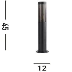 Batton-pollarivalaisin, IP44, musta, korkeus 45 cm, metallia