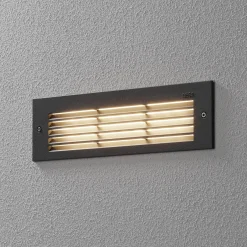 BEGA LED upotettava seinävalaisin harmaa leveys 26 cm CCT kytkin