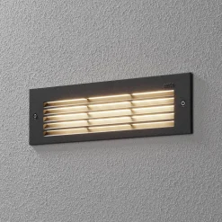 BEGA LED upotettava seinävalaisin harmaa leveys 26 cm CCT kytkin