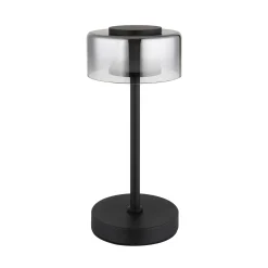 Belinda LED-pöytävalaisin, savunharmaa, korkeus 33 cm, metallia