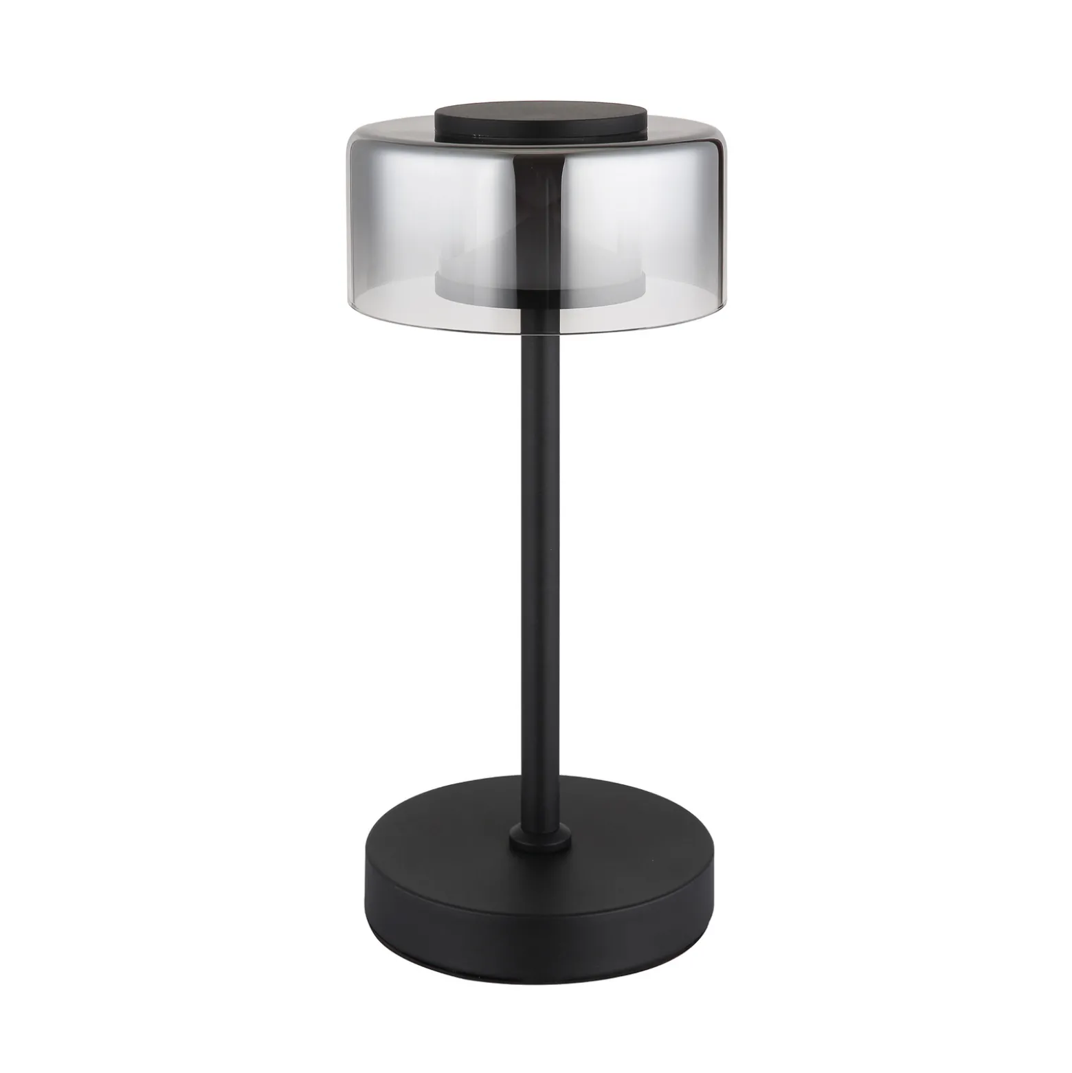 Belinda LED-pöytävalaisin, savunharmaa, korkeus 33 cm, metallia