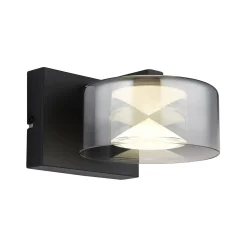 Belinda LED-seinävalaisin, savunharmaa, leveys 15 cm, lasi