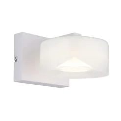 Belinda LED-seinävalaisin, valkoinen, leveys 15 cm, lasi