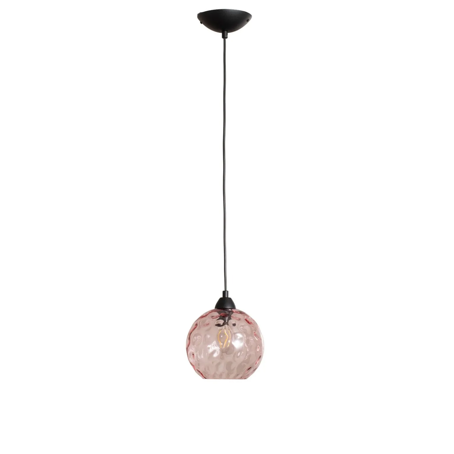 Benek-riippuvalaisin, vaaleanpunainen, lasi, Ø 20 cm, E27