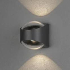 Bitonto-LED-ulkoseinävalo 2-lamppuinen antrasiitti