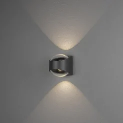 Bitonto-LED-ulkoseinävalo 2-lamppuinen antrasiitti