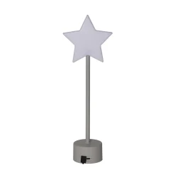 Blizz-LED-akkukäyttöinen pöytävalaisin, harmaa, 40 cm, tähtimäinen,