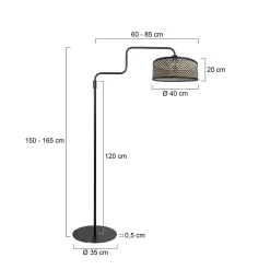 Bloeba-maavalaisin, musta/tumma puu, korkeus 165 cm, puu