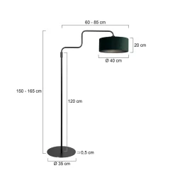 Bloeba-maavalaisin, musta/vihreä, korkeus 165 cm, velour