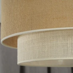 Boho-kattovalaisin, ruskea/beige, halkaisija 60 cm, kangas