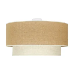 Boho-kattovalaisin, ruskea/beige, halkaisija 60 cm, kangas