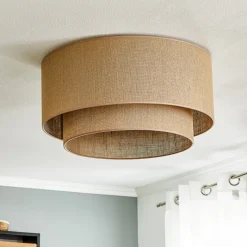 Boho-kattovalaisin, ruskea, halkaisija 60 cm, tekstiili