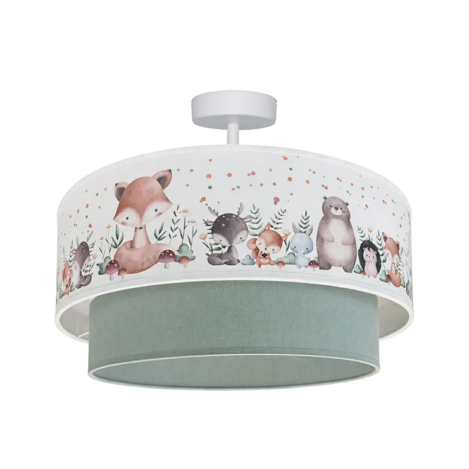 Boho-lasten kattovalaisin, salvia-vihreä/kirjava, Ø40 cm, tekstiili, E27