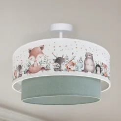 Boho-lasten kattovalaisin, salvia-vihreä/kirjava, Ø40 cm, tekstiili, E27