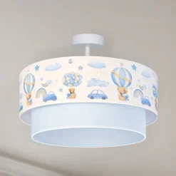 Boho-lasten kattovalaisin, vaaleansininen/kirjava, Ø 40 cm, tekstiili, E27