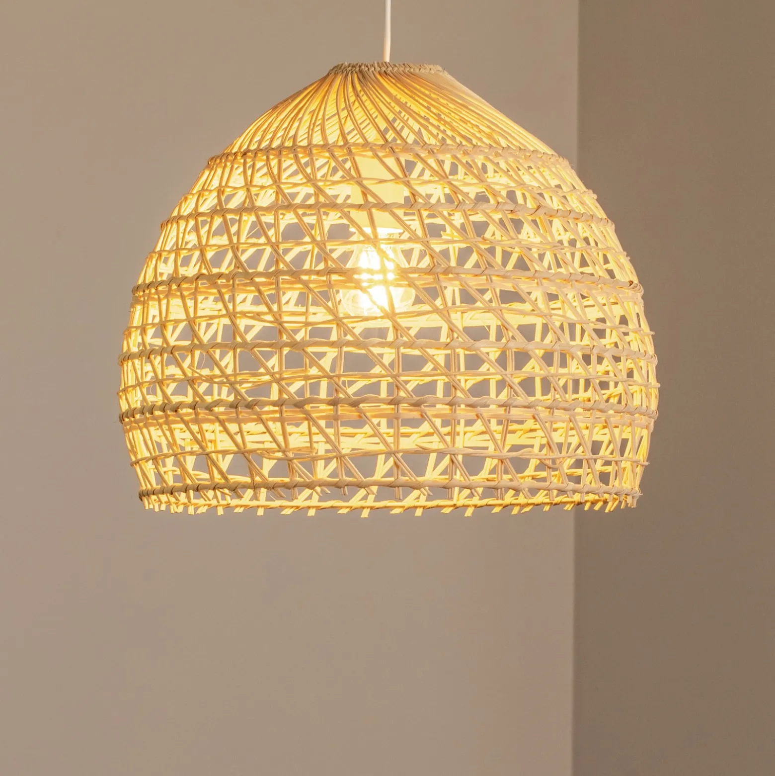 BOHO riippuvalaisin, Ø 43 cm, luonnonruskea, rottinki, E27