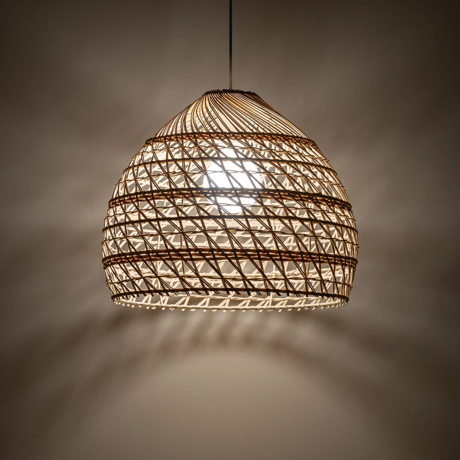 BOHO riippuvalaisin, Ø 43 cm, luonnonruskea, rottinki, E27
