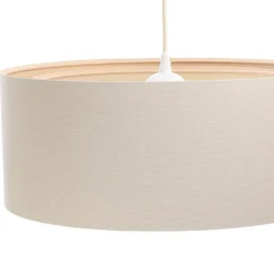 Boho-riippuvalaisin, kerma/beige, Ø 50 cm, korkeus 20 cm, juutti
