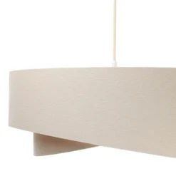 Boho-riippuvalaisin, kermanvärinen/beige, Ø 50 cm, korkeus 23 cm, pellavaa