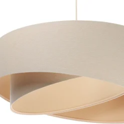 Boho-riippuvalaisin, kermanvärinen/beige, Ø 50 cm, korkeus 23 cm, pellavaa