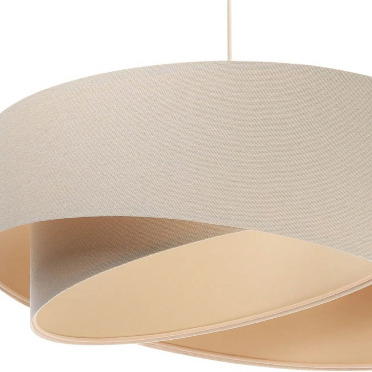 Boho-riippuvalaisin, kermanvärinen/beige, Ø 50 cm, korkeus 23 cm, pellavaa