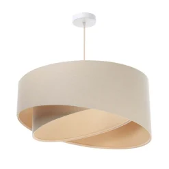 Boho-riippuvalaisin, kermanvärinen/beige, Ø 50 cm, korkeus 23 cm, pellavaa