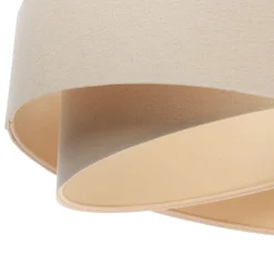 Boho-riippuvalaisin, kermanvärinen/beige, Ø 50 cm, korkeus 23 cm, pellavaa